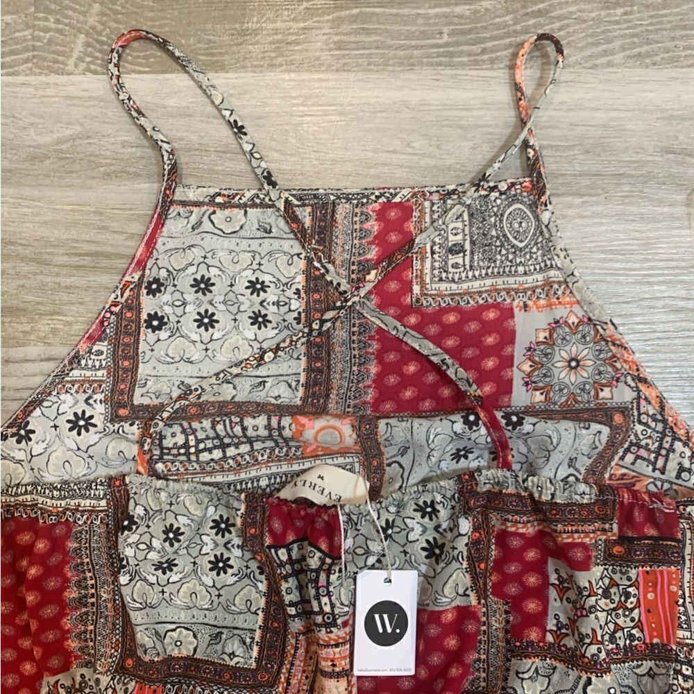 NWT Everly Multi print crisscross back dress with pockets - Picture 11 of 13